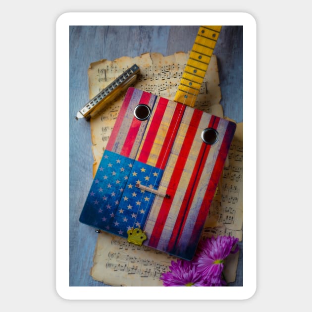 Cigar Box guitar And Harmonica Sticker by photogarry